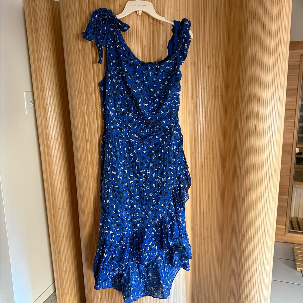 Ulla Johnson asymmetrical blue floral dress